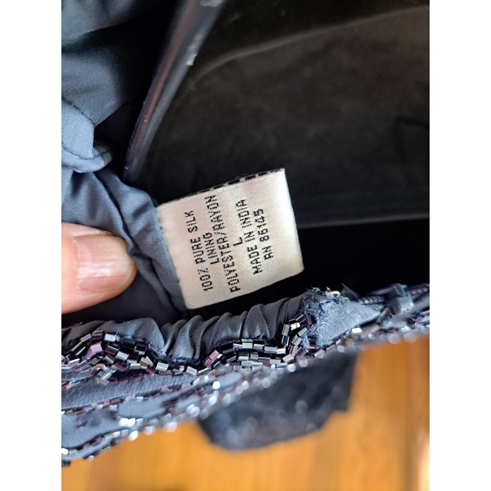 Andretta Donnatello Beaded Halter Neck Maxi Gown Dress Open Back Silk L Formal - Picture 8 of 13